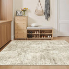 4x6 Area Rugs for Living Room, Vintage Washable Rugs for Dining Room, Bedroom, Home Office Decor, Non-Slip Beige/Gray Carpet Thin Rug