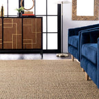 Nuloom Elijah Beige/Natural, 5' x 8' Oval, Basketweave, Seagrass, Soft and Textured, High Traffic, Stain Resistant, Easy Clean, Durable Area Rug for Bedroom, Living Room, Dining, Den, Foyer, Entryway