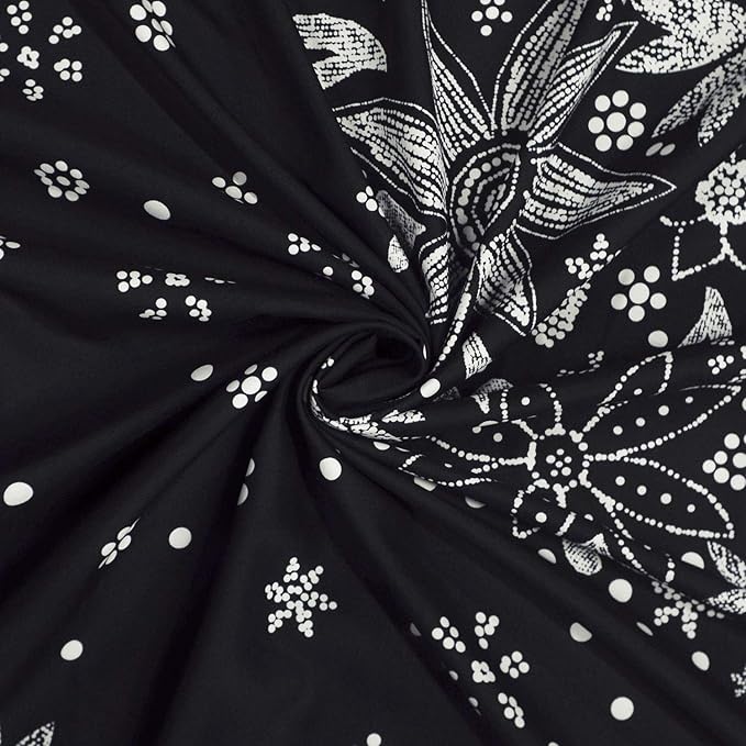 Neasow Bohemian Tapestry Wall Hanging,Black and White Floral Tapestry with Dotted Daisy Medallion Print Bedroom Boho Hippie Home Decor, 70×90 inches