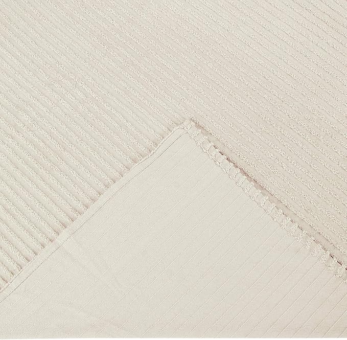 Better Trends Chenille Bedspreads Full/Double Size, Ivory 100% Cotton Chenille Stripe Design Tufted Bedding Coverlet Soft Lightweight, 81"x110" 1 Pieces Jullian Collection