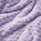 EXQ Home Fleece Blanket Twin Size for Couch or Bed - 3D Imitation Turtle Shell Jacquard Decorative Blankets - Cozy Soft Lightweight Fuzzy Flannel Blanket Suitable for All Seasons(60"×80",Light Purple)
