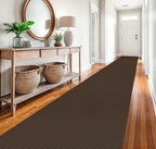 EARTHALL Runner Rug 3x20 Ft Washable Runners for Hallways Extra Long Woven Non Slip Entryway Runner Braided Kitchen Runner Indoor Outdoor Carpet Runners for Hotels, Officel, Stair, Brown