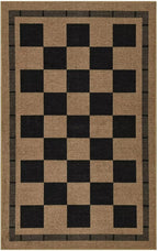 Vasofe Washable Small Entry Rug, 2x3 Checkered Jute Rugs Outdoor Indoor Front Door Mat, Non-Slip Bedroom Entrance Doorway Kitchen Mats, Plaid Farmhouse Porch Carpet, Black and Brown