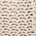 REDEARTH · Round Pouf Ottoman - Cable Knitted Boho Poof - Home Décor Cord Pouffe Handmade Circular Footrest for Living Room - Bedroom - Kids Bedroom - 100% Cotton Pouf (18" x 18" x 14") - Ivory