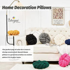 Uvvyui Knot Pillows, 14 Inch Decorative Throw Pillows Round Pillows Cushion, Soft Handmade Knotted Ball Pillow Plush Cushion Home Decor for Bed Couch Living Room (Dark Gray, 14 Inch)