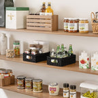 StorageWorks Small, Pantry Baskets, Wicker Storage Baskets for Organizing, Pantry Organizers and Storage, Black, 2-Pack