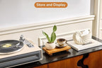 Small 10" Acacia Wood Riser Pedestal Stand – Farmhouse Wood Display Riser for Kitchen and Bathroom Décor - Counter Display, Plant Stand, Jewelry Holder, Vanity Tray, Candle Stand (S:10"x5.6"x1.57")