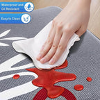 HappyTrends Kitchen Mat for Floor, 2PCS Cushioned Anti-Fatigue Kitchen Rugs, Waterproof Non-Slip Standing Mats and Rugs Set for Kitchen, Office, Laundry, Black, 17.3"×30"+17.3"×59"