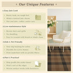 Brown Checkered 2 x 4 Runner Rug Indoor - Easy Jute Brown and Black Checkered Rug for Entryway, Kitchen Runner Non Slip Washable, Earthy & Rustic Check Accent Décor