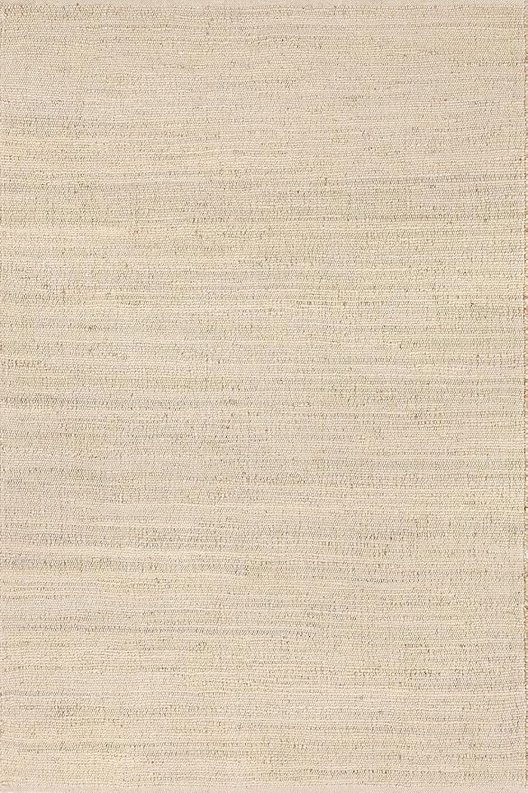 Jute Cotton Hand Woven Natural Farmhouse Area Rug for Living Room Bedroom Kitchen Hallway Entryway- Rustic Vintage Bohemian Decor - (5' x 8' Cotton Jute)