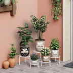 5 Pack Heavy Duty Metal Iron Plant Stand,Anti-Rust Iron Flower Pot Stand Holder for Multiple Display Plant Racks,Potted Plant Shelf for Living Room Balcony