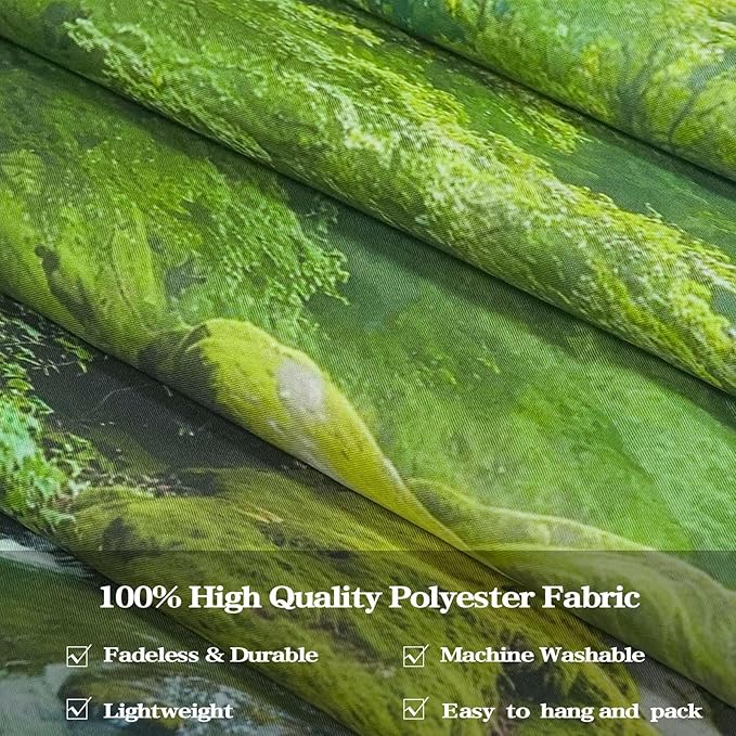 Accnicc Window Forest Tapestry Green Nature Jungle Wall Tapestry for Bedroom Aesthetic Rainforest Stream Outdoor Landscape Small Tapestries Wall Hanging for Dorm Living Room Decor 48 x 36 Inch