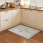 Lessymo Washable 2×3 Small Area Rugs for Entryway Bathroom, Soft Kitchen Rug Non-Slip Carpet Indoor Door Mat for Floor, Vintage Boho Low Pile Rugs for Entry Bedroom Nursery Home, Grey/Brown