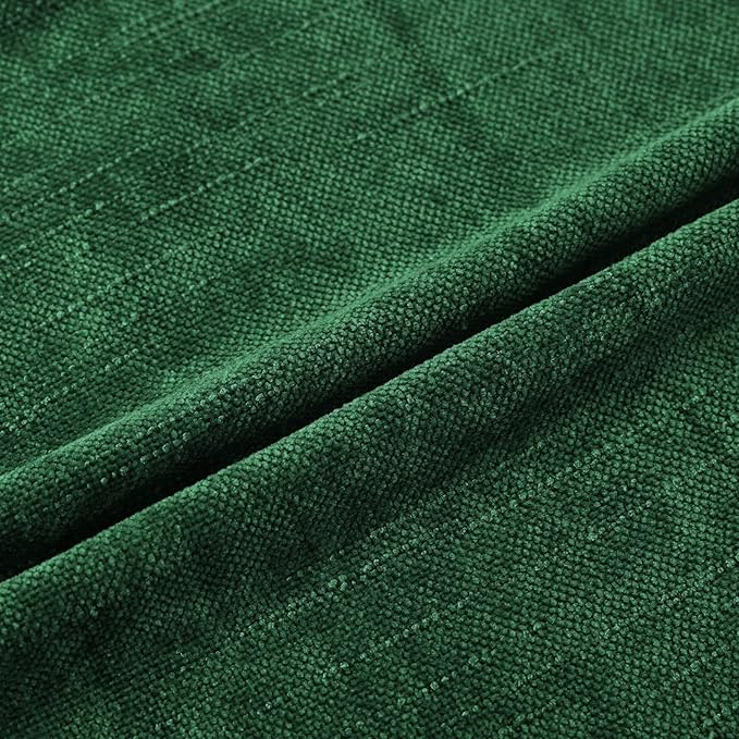 Set of 4 Soft Textured Decorative Throw Pillow Covers 18x18 Inch Cozy Farmhouse Cushion Cover Square Accent Pillow Cases for Bed Couch Sofa Living Room, Dark Green