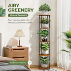 Bamworld Tall Plant Stand Indoor, Corner Plant Shelf for Multiple Plants, 5 Tier Metal Flower Pot Stands for Patio Garden Balcony Living Room Bedroom