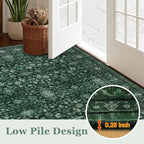 Area Rugs 10x12 Living Room Rug: Washable Rug Soft Vintage Distressed Floral Carpet Indoor Non-Slip Stain Resistant Large Carpets for Bedroom Dining Room Farmhouse Nursery Home Office Deep Green