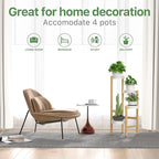 Wisuce Bamboo Plant Stands Indoor, 4 Tier Tall Corner Plant Stand Holder & Plant Display Rack for Outdoor Garden Indoor Home (4 Tier -2)