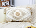 Decorative Farmhouse Throw Pillow Covers 12 x 20,Modern Neutral Couch Pillow Cover,Cotton Checked Pattern Boho Lumbar Pillow Case Cover for Couch Bed Sofa Bedroom,Khaki&Beige&White