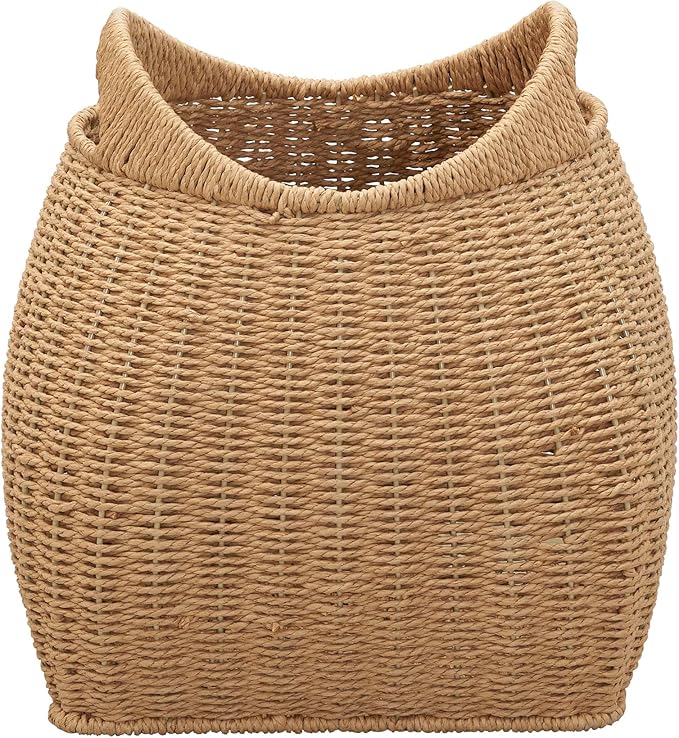 Household Essentials Paper Rope Basket with Handles, Natural