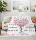 Aipon Best Friend Blanket 40"x50" Bestie Soul Sister Gift for Women Birthday Wedding Graduation Friendship Gift for BFF Women