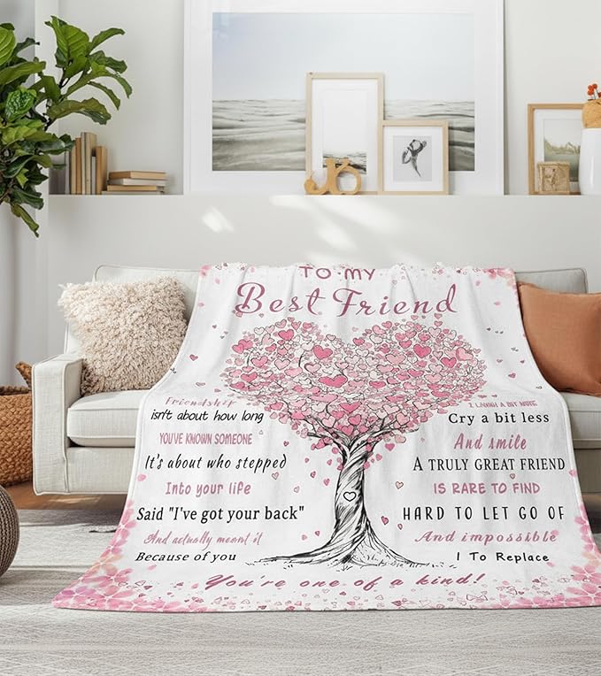 Aipon Best Friend Blanket, Best Friend Birthday Gifts for Women Friendship, Bestie Gifts Blanket 60"x 80" for Soul Sister, Best Friends Blankets for Women BFF Friends Wedding Graduation Gift