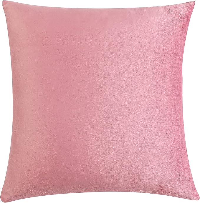NiNi ALL Decorative Throw Pillow Covers Velvet Soft for Couch Sofa Bedroom Living Room Outdoor Pack of 2 18x18 Inch Pink
