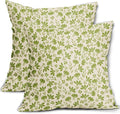 Lime Green Pillow Covers 24x24 Set of 2 Vintage Floral Rustic Old Style Cute Flower Print Decorative Outdoor Pillowcases Seasonal Farmhouse Throw Cushion Case Decor for Couch Sofa Bed