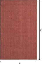 SAFAVIEH Area Rug 6' Square - Natural Fiber Collection - Rust, Handmade Jute, Farmhouse Style, Chunky Textured Thick Pile (NF447C)