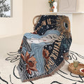 Snycler Boho Throw Blanket for Bed 50 * 60inch Woven Blanket Cotton Polyester Farmhouse Decor for Indoor Outdoor Sofa Bedroom Garden，All Season(Woman)