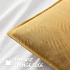 MIULEE Pack of 2 Gold Decorative Pillow Covers 22x22 Inch Soft Chenille Luxurious Couch Throw Pillows Farmhouse Cushion Covers Euro Shams with Elegant Design for Sofa Bedroom Living Room Spring Decor