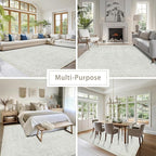 Washable Rugs 5x7 Area Rugs for Living Room,Bedroom,Large Carpets,Ultra Soft Faux Wool Retro Dining Room Rug,Non Slip&Non-Shedding Low Pile Vintage Rugs for Home Office,Concrete Grey