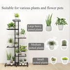 Plant Stand Indoor Outdoor Plant Stands for Patio 6 Tier Tall Plant Stand Metal Flower Shelf Multilayer Flower Holder Modern Black Corner Decoration Racks for Gardern,Balcony,Hallway (6-Tier)