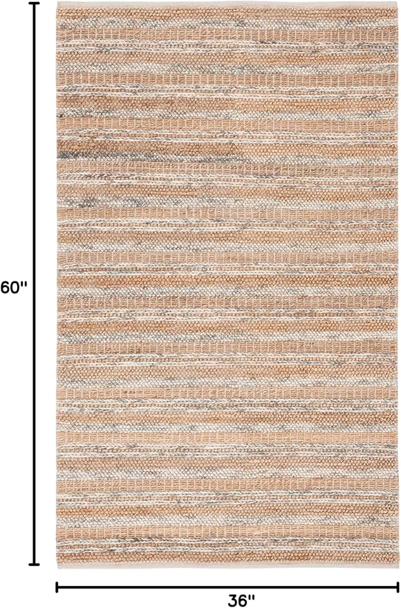 SAFAVIEH Natura Collection Area Rug - 3' x 5', Natural & Brown, Rustic Farmhouse Design, Handmade Wool & Jute, Ideal for The Living Room, Bedroom, Dining Room (NAT501T-3)