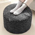 Round Pouf Ottoman 20 x 20 x 14 Inches Boho Poof Home Decor Floor Pouffe Ottoman Foot Rest for Couch Sofa Bean Bag Chairs Living Room Bedroom (Dark Gray)