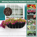 Riare 6 Pack 36 Inch Black Felt Window Box Liners- Fabric Trough Planter Basket Liners Replacement, Non-Woven Hanging Plant Liner for Wall Hanging Basket, Garden Fence Railing (Avoid Bird Nesting)