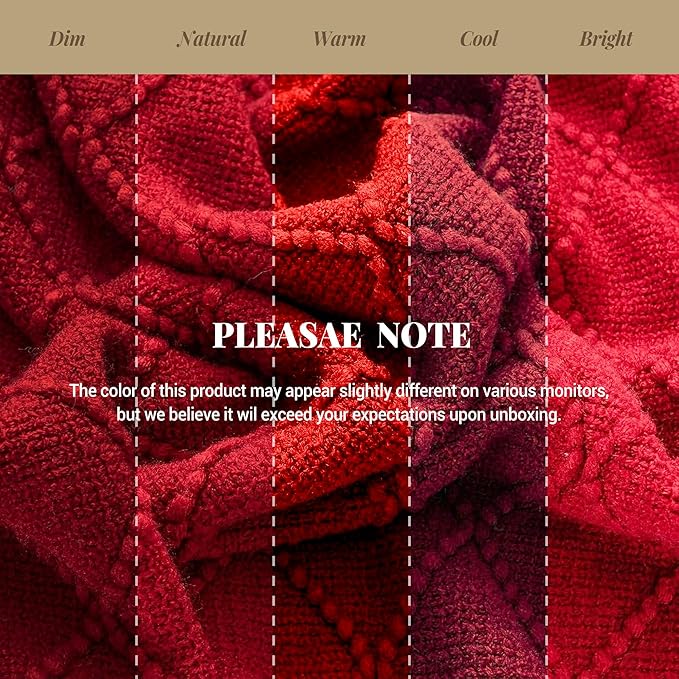 BATTILO HOME Christmas Decor Red Throw Blanket for Couch, Boho Bed Throws for Foot of Bed, Decorative Red Throws for Sofa Living Room, 50"x60"