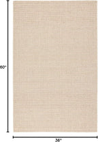 Dash and Albert Haverhill Cotton Area Rug - 3' x 5' Neutral Solid Handwoven Accent Rug - Durable, High Traffic Areas Hallway, Living Room, Stairs, Bedroom