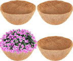 Coco Liners for Planters, 4-Pack 20 Inch Round Hanging Basket Liners, 100% Natural Coconut Fiber Basket Replacement Liners for Hanging Baskets Planters Flowers, Plants, Vegetables (20'' Pack of 4)