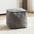 Louis Donné Unstuffed Pouf Cover, 17.7 Inch Square Ottoman Cover, Ottoman Pouf Foot Rest Footstool, Cute Soft Handwoven Footrest/Cushion for Bedroom Living Room ONLY Cover (Wheat-Colored)