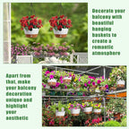 Amyhill 6 Pcs 8 Inch Hanging Planter for Indoor Plants Self Watering Hanging Pot Baskets with Drainage Hole Visible Water Level Tray with Hooks for Garden Outdoor(White)