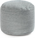 Anji Mountain Pouf Ottoman Foot Rest, Handmade Ottoman Pouf, Comfortable Foot Stool, Decorative Floor Seating for Living Room Decor, Bedroom & Home Décor Accent - Gray Maze