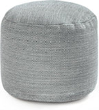 Anji Mountain Pouf Ottoman Foot Rest, Handmade Ottoman Pouf, Comfortable Foot Stool, Decorative Floor Seating for Living Room Decor, Bedroom & Home Décor Accent - Gray Maze
