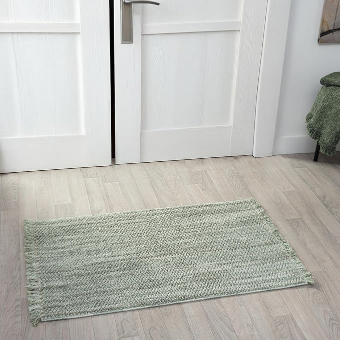 LUXE WEAVERS Solid Machine Woven Green 2x3 Area Rug, Indoor Stain-Resistant Carpet