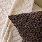 Set of 4 Dark Brown Decorative Throw Pillow Covers 18x18 Inch Corduroy Pillow Covers for Bed Couch Sofa Living Room Soft Square Cushion Cases
