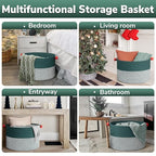Goodpick Large Storage Basket 22" x 14", Woven Baby Storage for Blanket Living Room, Laundry Organizer for Clothes, Toys, Christmas Basket for Gifts, Green