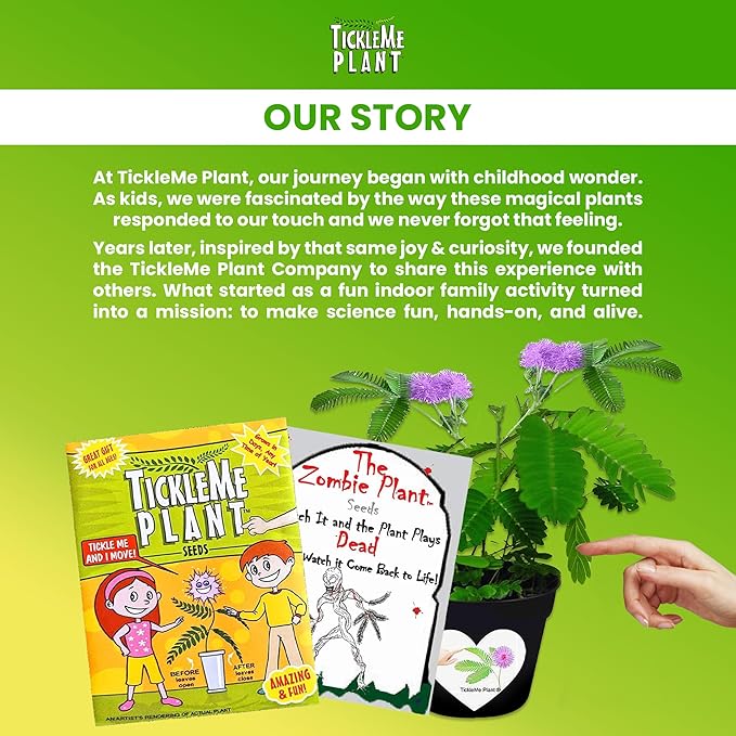 TickleMe Plant Seeds (2 Pack) – Grow the Touch-Sensitive Plant that Closes When Touched – Fun Easter Basket Stuffer – Easy Indoor Science Activity for Kids & Adults