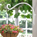 Qiang Ni Bird Feeder Hanger: 12-Inch Wall-Mounted Plant Bracket Outdoor - 4 Pieces White Plant Hooks for Hanging Flower Baskets