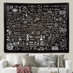 Classroom Tapestry for Science Lab Backdrop Decorations, Math Science Theme Table Cloth Tapestries Wall Hanging for Bedroom College Dorm Living Room School Decor 60X40", Education Poster Blanket
