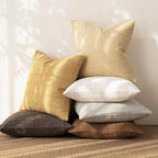 Foindtower Set of 2 Decorative Linen Check Throw Pillow Covers Neutral Farmhouse Vintage Cushion Covers Modern Boho Accent Home Decor for Sofa Chair Couch Bedroom Living Room,24×24 Inch,Amber Gold