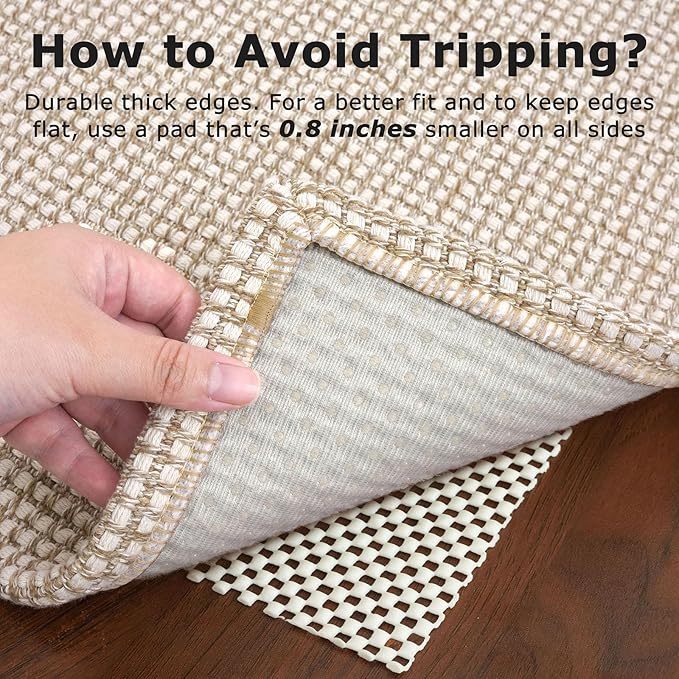 KOZYFLY Runners for Hallways 3x10 ft Washable Kitchen Runner Non Slip Rubber Backed Hallway Rugs Cotton Entryway Runner Rug Floor Carpet for Indoor Hall, Backdoor, Kitchen, Ivory/Khaki